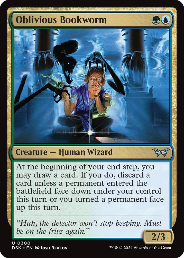 Oblivious Bookworm (Lurking Evil) 300 (Duskmourn: House of Horror)  - Foil | Good Games Adelaide SA