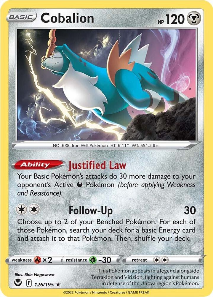 Cobalion 126/195 (SWSH12: Silver Tempest)  | Good Games Adelaide SA