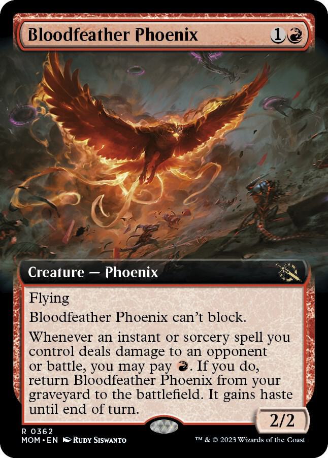 Bloodfeather Phoenix 362 (March of the Machine)  - Extended Art | Good Games Adelaide SA