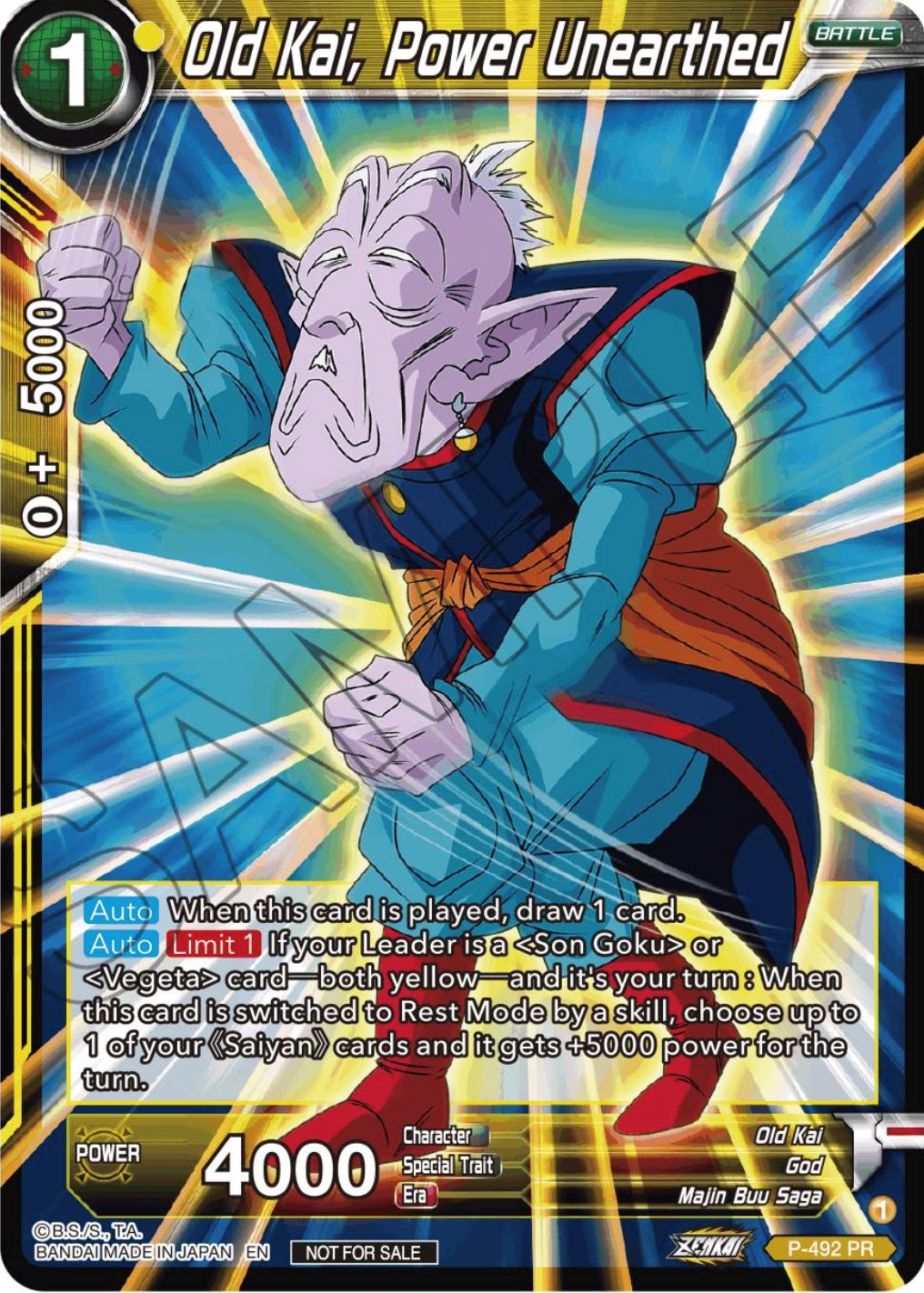 Old Kai, Power Unearthed (Zenkai Series Tournament Pack Vol.3) (P-492) [Tournament Promotion Cards] | Good Games Adelaide SA