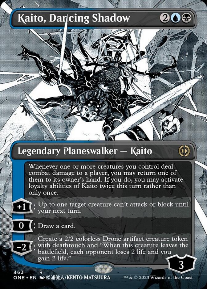 Kaito, Dancing Shadow (Borderless Manga Step-and-Compleat Foil) [Phyrexia: All Will Be One] | Good Games Adelaide SA