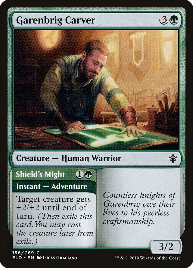 Garenbrig Carver // Shield's Might [Throne of Eldraine] | Good Games Adelaide SA