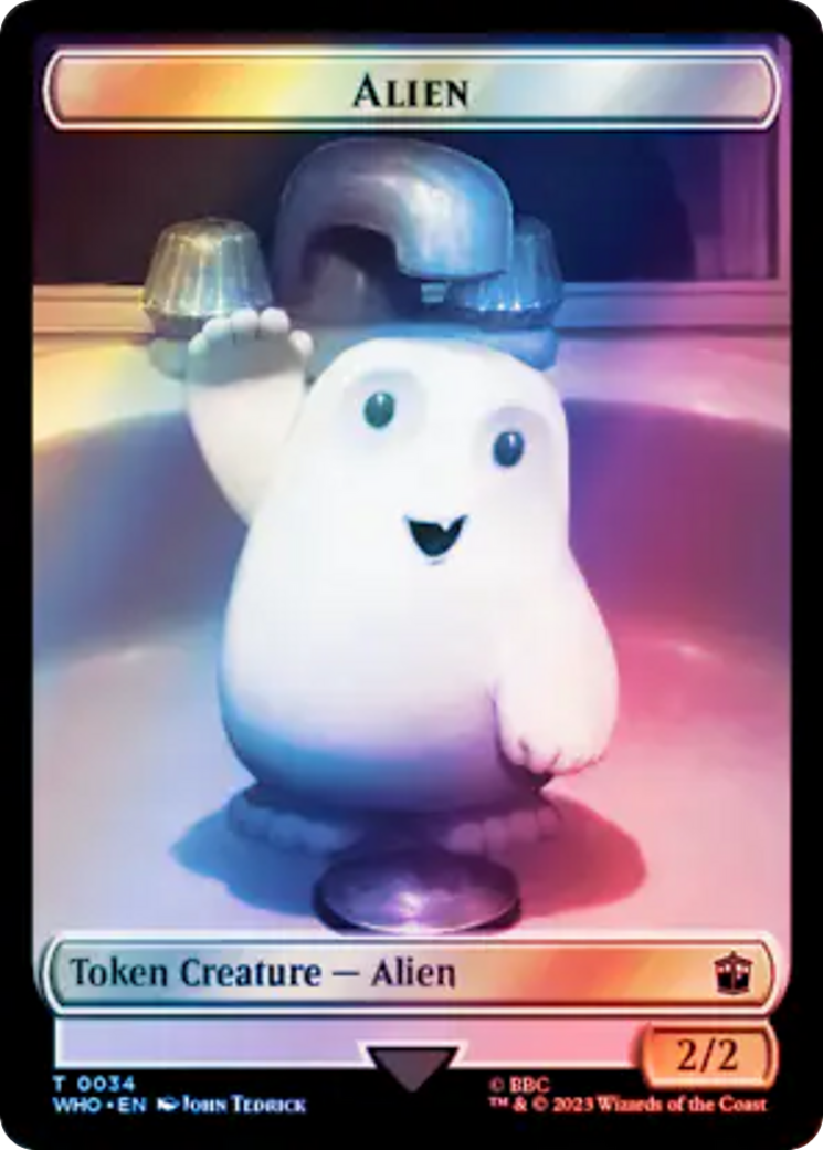 Alien // Dinosaur Double-Sided Token (Surge Foil) [Doctor Who Tokens] | Good Games Adelaide SA
