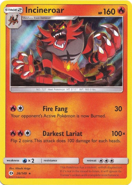 Incineroar (26/149) (Water Web Holo) [Sun & Moon: Base Set] | Good Games Adelaide SA