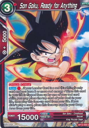Son Goku, Ready for Anything [BT12-006] | Good Games Adelaide SA