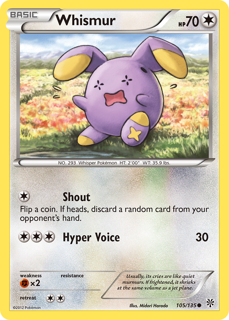 Whismur (105/135) [Black & White: Plasma Storm] | Good Games Adelaide SA