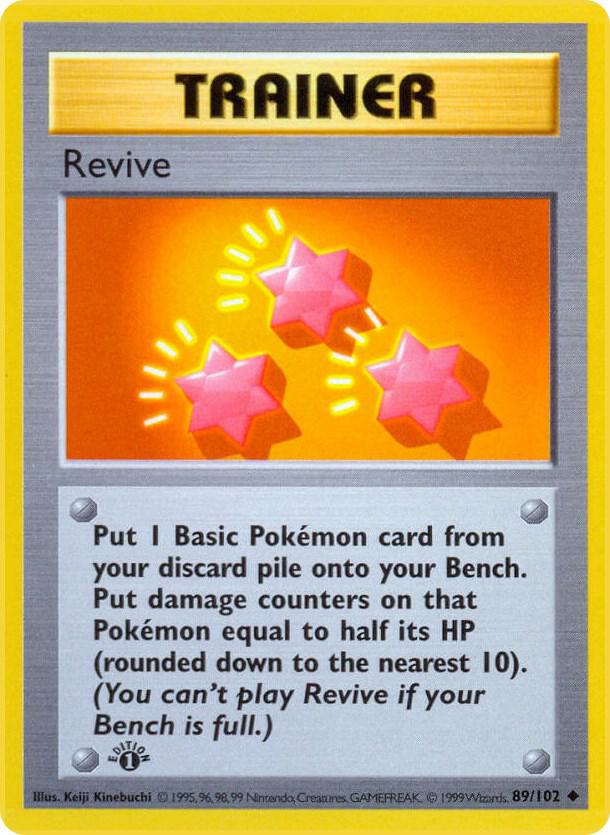 Revive 089/102 (Base Set (Shadowless))  - 1st Edition | Good Games Adelaide SA