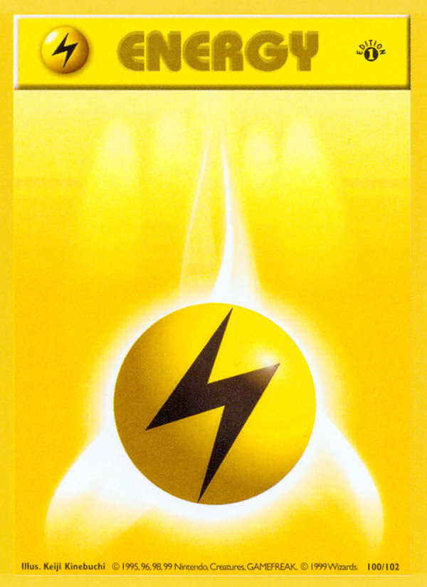 Lightning Energy (100/102) (Shadowless) [Base Set 1st Edition] | Good Games Adelaide SA