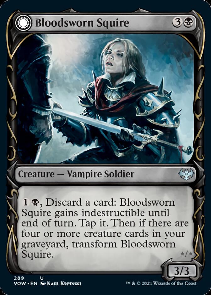 Bloodsworn Squire // Bloodsworn Knight (Showcase Fang Frame) [Innistrad: Crimson Vow] | Good Games Adelaide SA