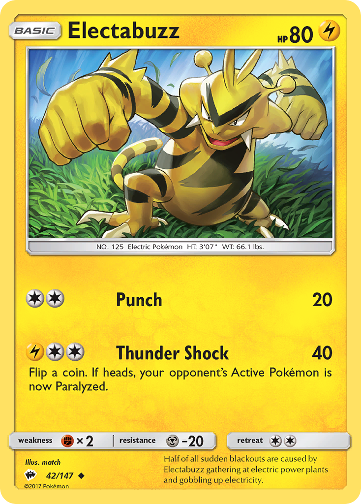 Electabuzz (42/147) [Sun & Moon: Burning Shadows] | Good Games Adelaide SA