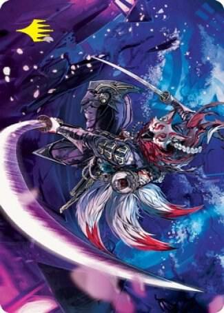 Blade Blizzard Kitsune Art Card Gold Stamped Signature 47 (Art Series: Kamigawa: Neon Dynasty)  | Good Games Adelaide SA