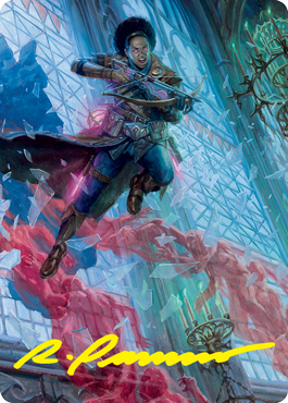 Kaya, Geist Hunter Art Card (Gold-Stamped Signature) [Innistrad: Crimson Vow Art Series] | Good Games Adelaide SA