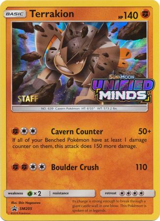Terrakion (SM205) (Staff Prerelease Promo) [Sun & Moon: Black Star Promos] | Good Games Adelaide SA