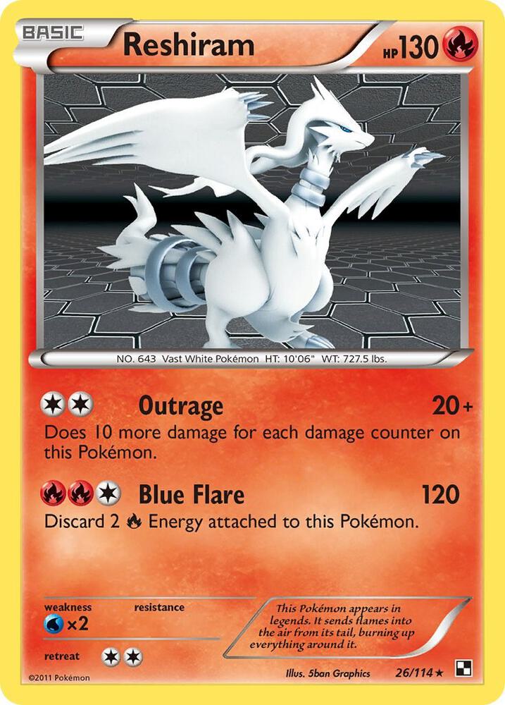 Reshiram 26/114 (Black and White)  - Reverse Holofoil | Good Games Adelaide SA