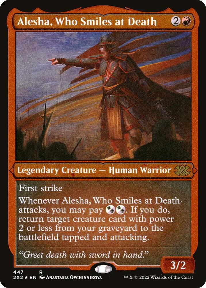 Alesha Who Smiles at Death Foil Etched 447 (Double Masters 2022)  - Foil | Good Games Adelaide SA