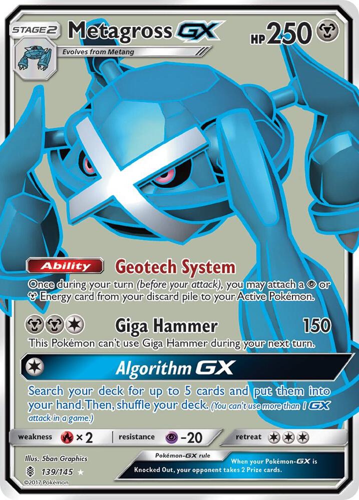 Metagross GX Full Art 139/145 (SM - Guardians Rising)  - Holofoil | Good Games Adelaide SA