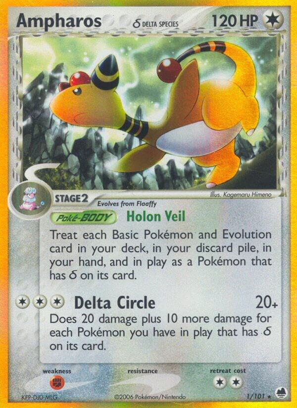 Ampharos Delta Species 1/101 (Dragon Frontiers)  - Holofoil | Good Games Adelaide SA