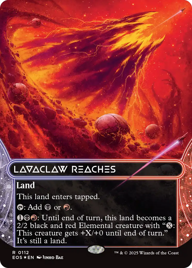 Lavaclaw Reaches (0112) (Borderless) (Galaxy Foil) [Edge of Eternities: Stellar Sights] | Good Games Adelaide SA