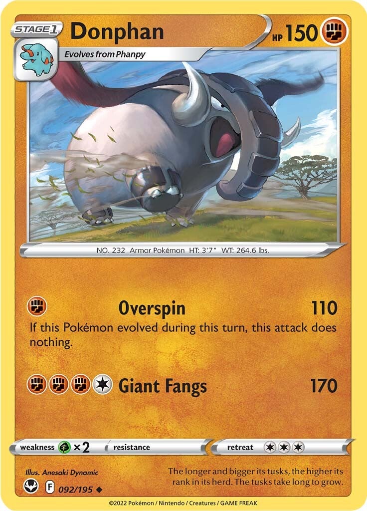 Donphan (092/195) [Sword & Shield: Silver Tempest] | Good Games Adelaide SA