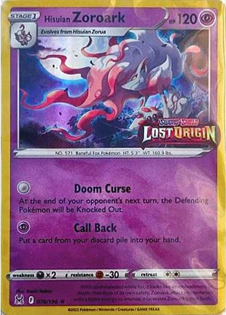 Hisuian Zoroark (076/196) (Lost Origin Stamp) [Sword & Shield: Lost Origin] | Good Games Adelaide SA