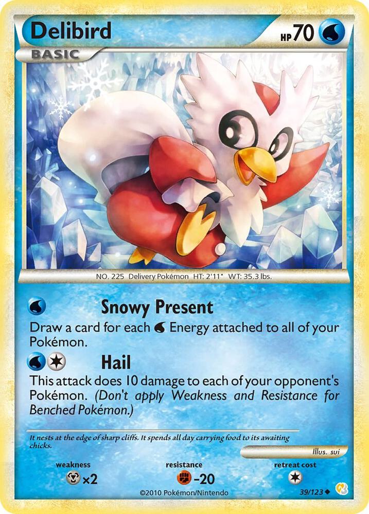 Delibird 39/123 (HeartGold SoulSilver)  - Reverse Holofoil | Good Games Adelaide SA