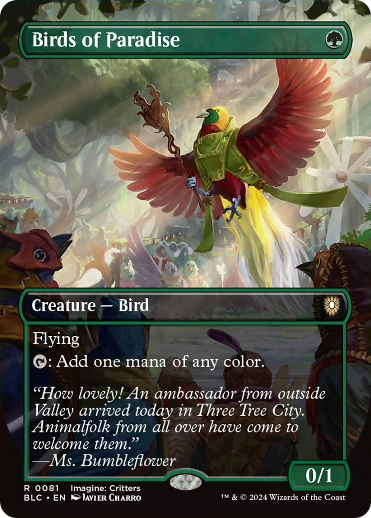Birds of Paradise (Borderless) [Bloomburrow Commander] | Good Games Adelaide SA