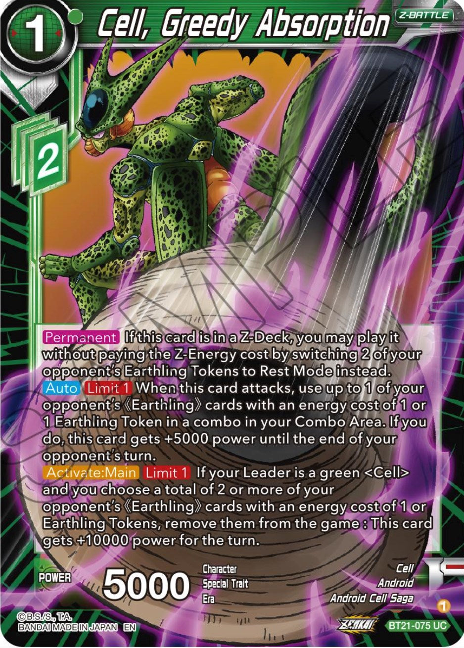 Cell, Greedy Absorption (BT21-075) [ZENKAI Series: Set 04] | Good Games Adelaide SA