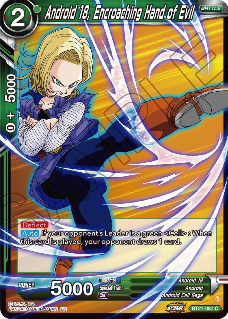 Android 18, Encroaching Hand of Evil (BT21-087) [ZENKAI Series: Set 04] | Good Games Adelaide SA