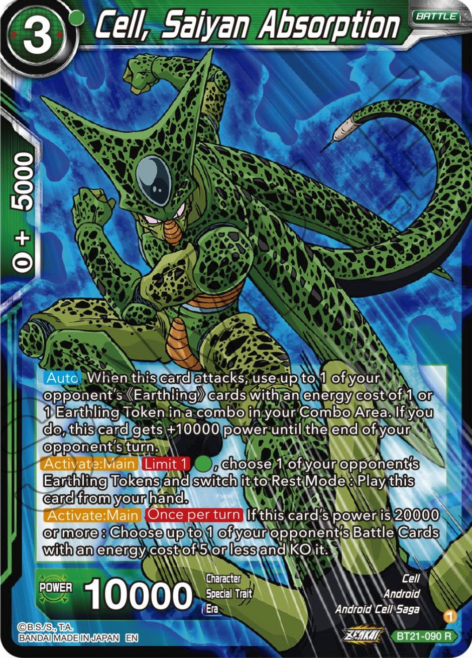 Cell, Saiyan Absorption (BT21-090) [ZENKAI Series: Set 04] | Good Games Adelaide SA