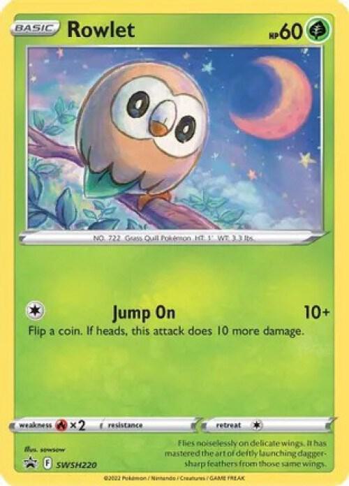 Rowlet SWSH220 Cosmos Holo SWSH220 (Miscellaneous Cards & Products)  - Holofoil | Good Games Adelaide SA