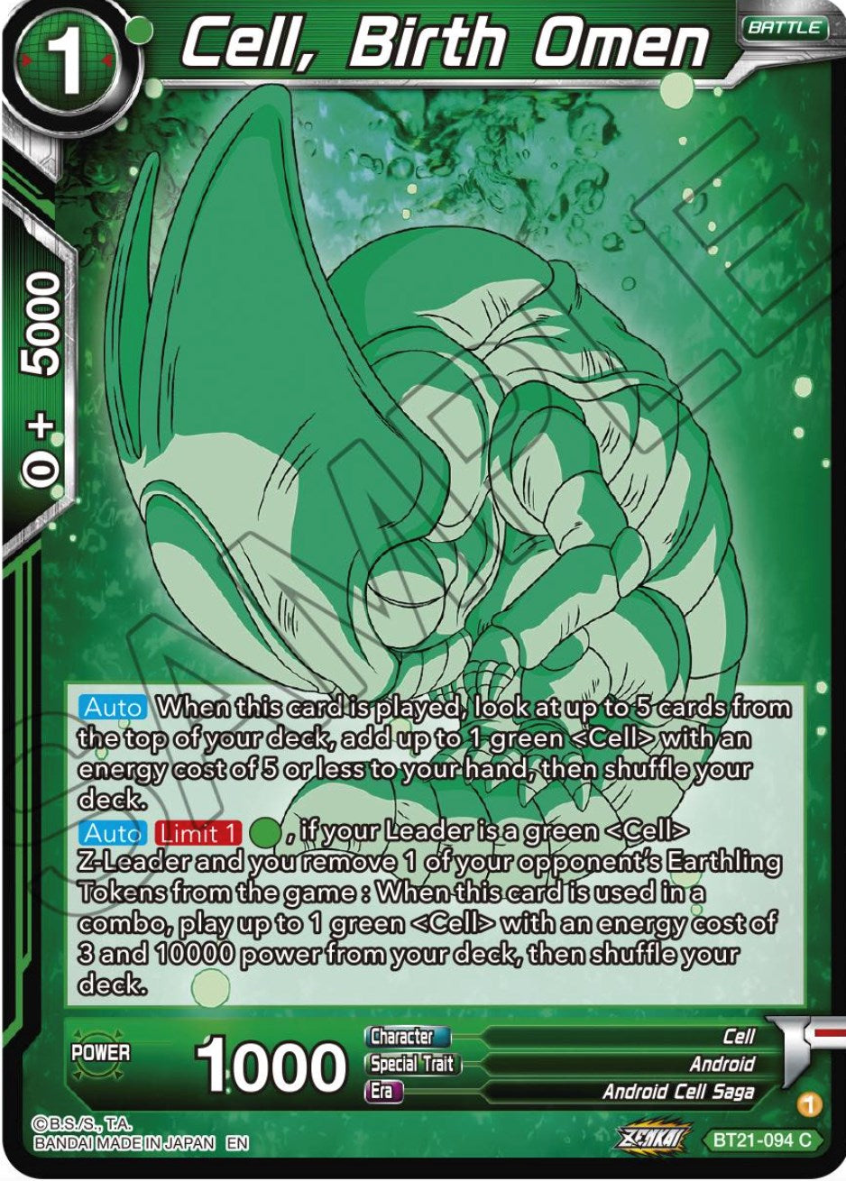 Cell, Birth Omen (BT21-094) [ZENKAI Series: Set 04] | Good Games Adelaide SA
