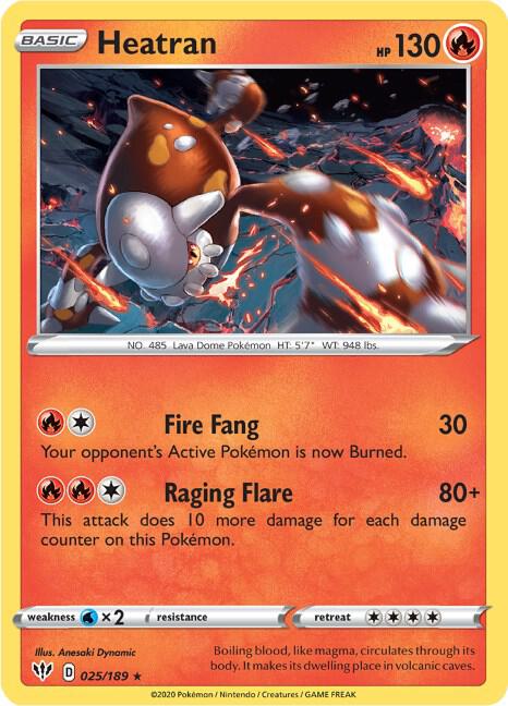Heatran 025/189 (SWSH03: Darkness Ablaze)  - Holofoil | Good Games Adelaide SA