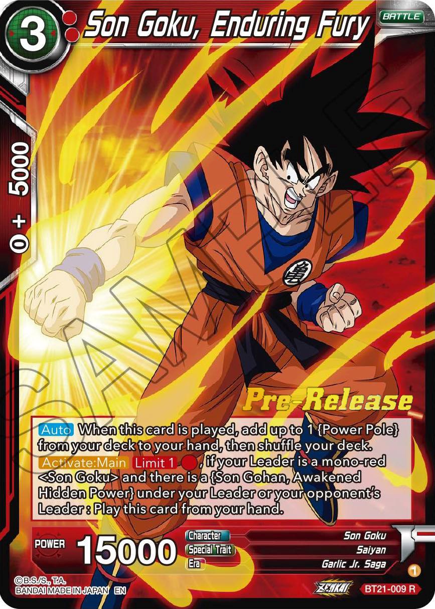 Son Goku, Enduring Fury (BT21-009) [Wild Resurgence Pre-Release Cards] | Good Games Adelaide SA