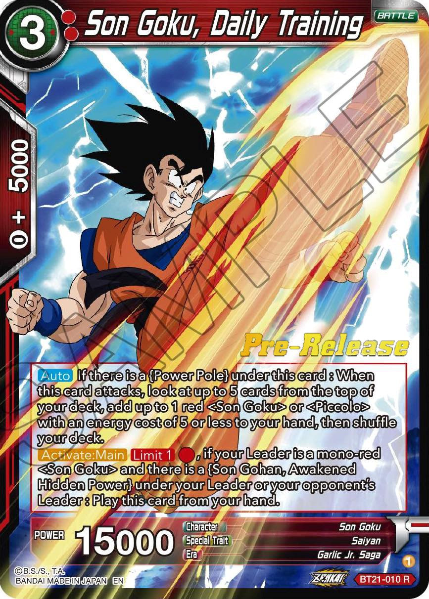 Son Goku, Daily Training (BT21-010) [Wild Resurgence Pre-Release Cards] | Good Games Adelaide SA