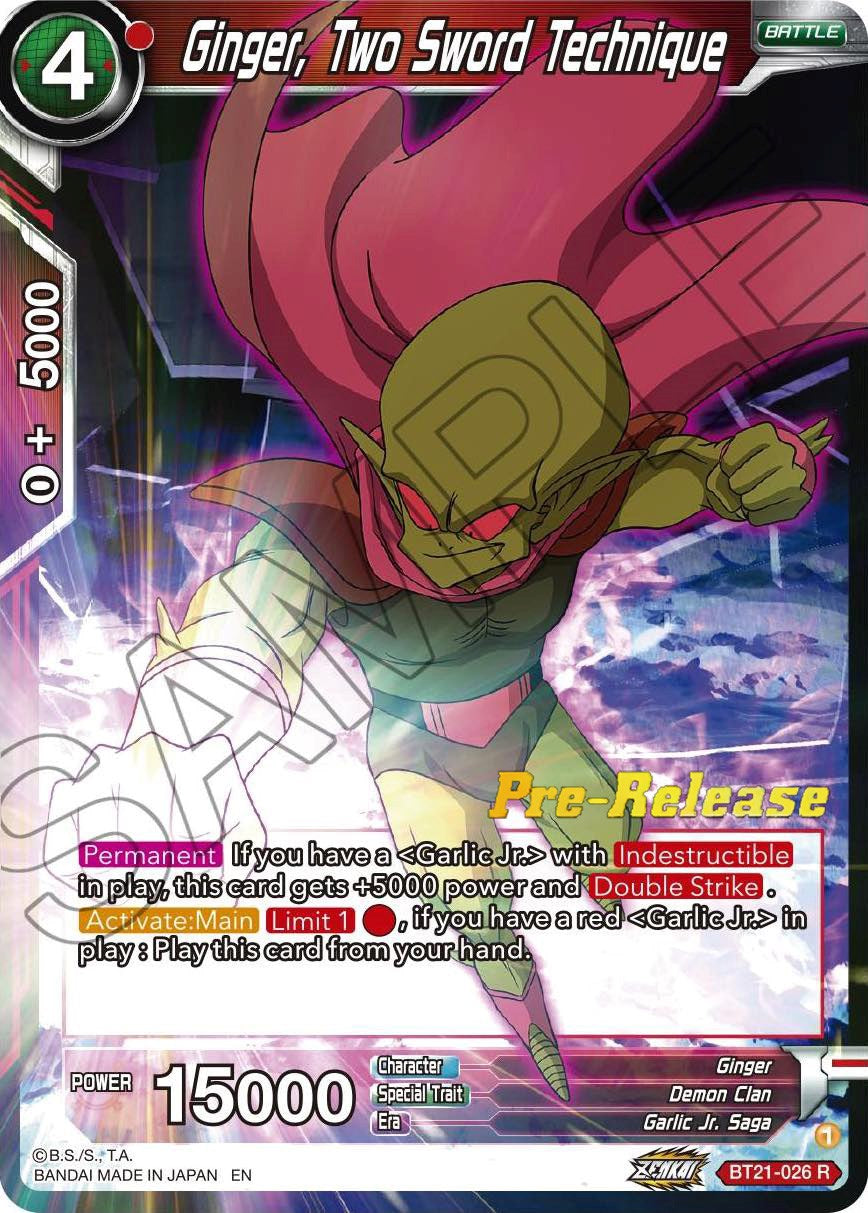 Ginger, Two Sword Technique (BT21-026) [Wild Resurgence Pre-Release Cards] | Good Games Adelaide SA