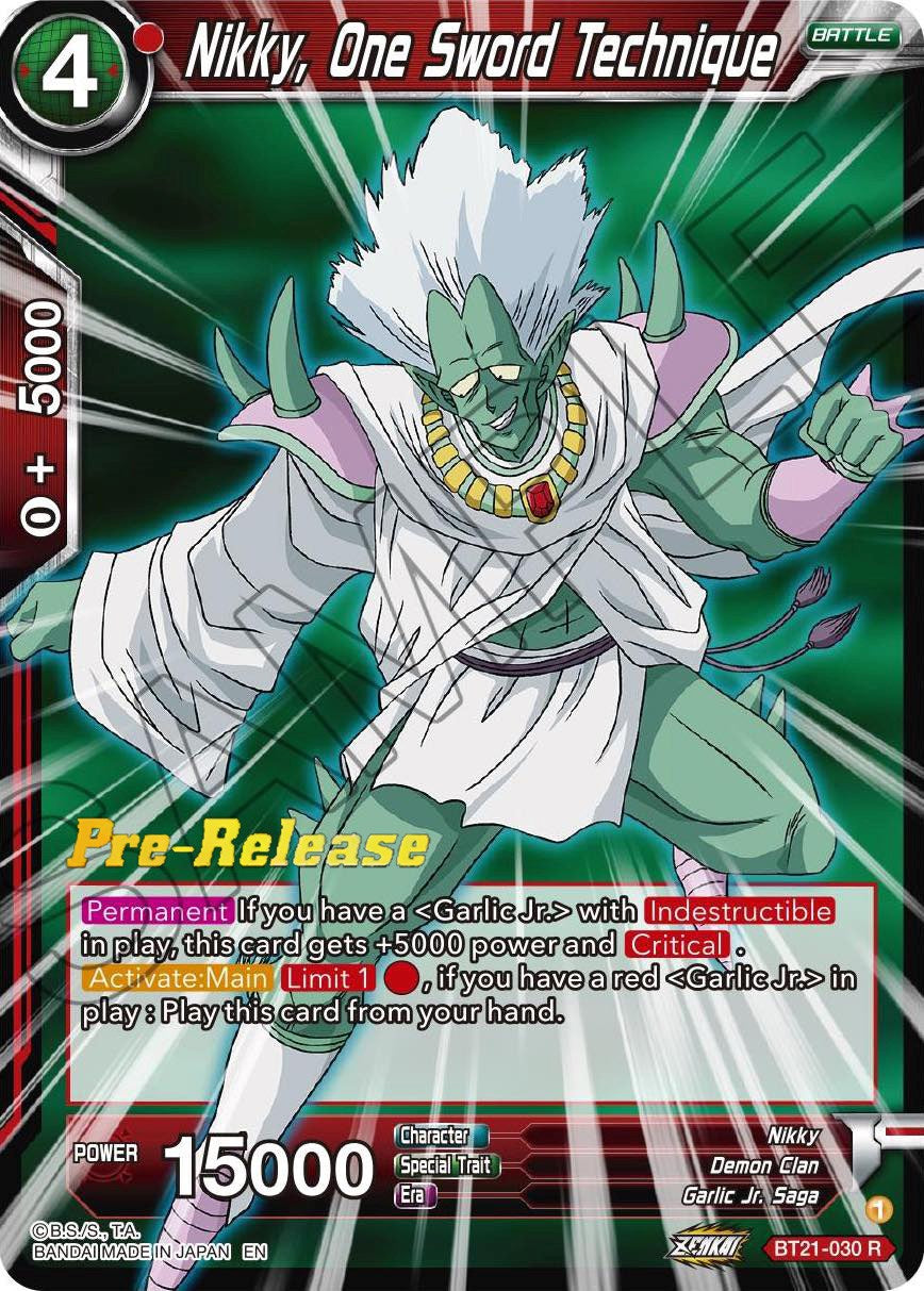 Nikky, One Sword Technique (BT21-030) [Wild Resurgence Pre-Release Cards] | Good Games Adelaide SA