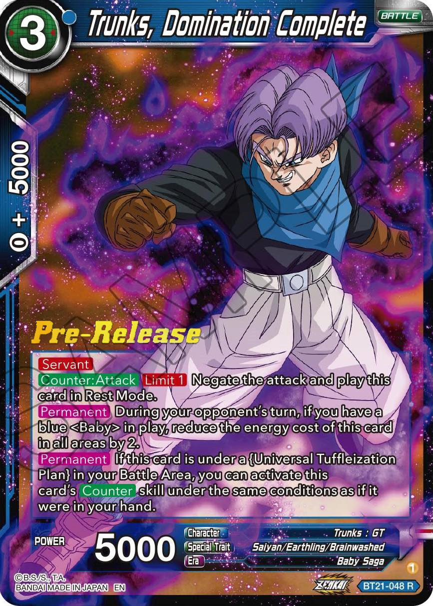 Trunks, Domination Complete (BT21-048) [Wild Resurgence Pre-Release Cards] | Good Games Adelaide SA