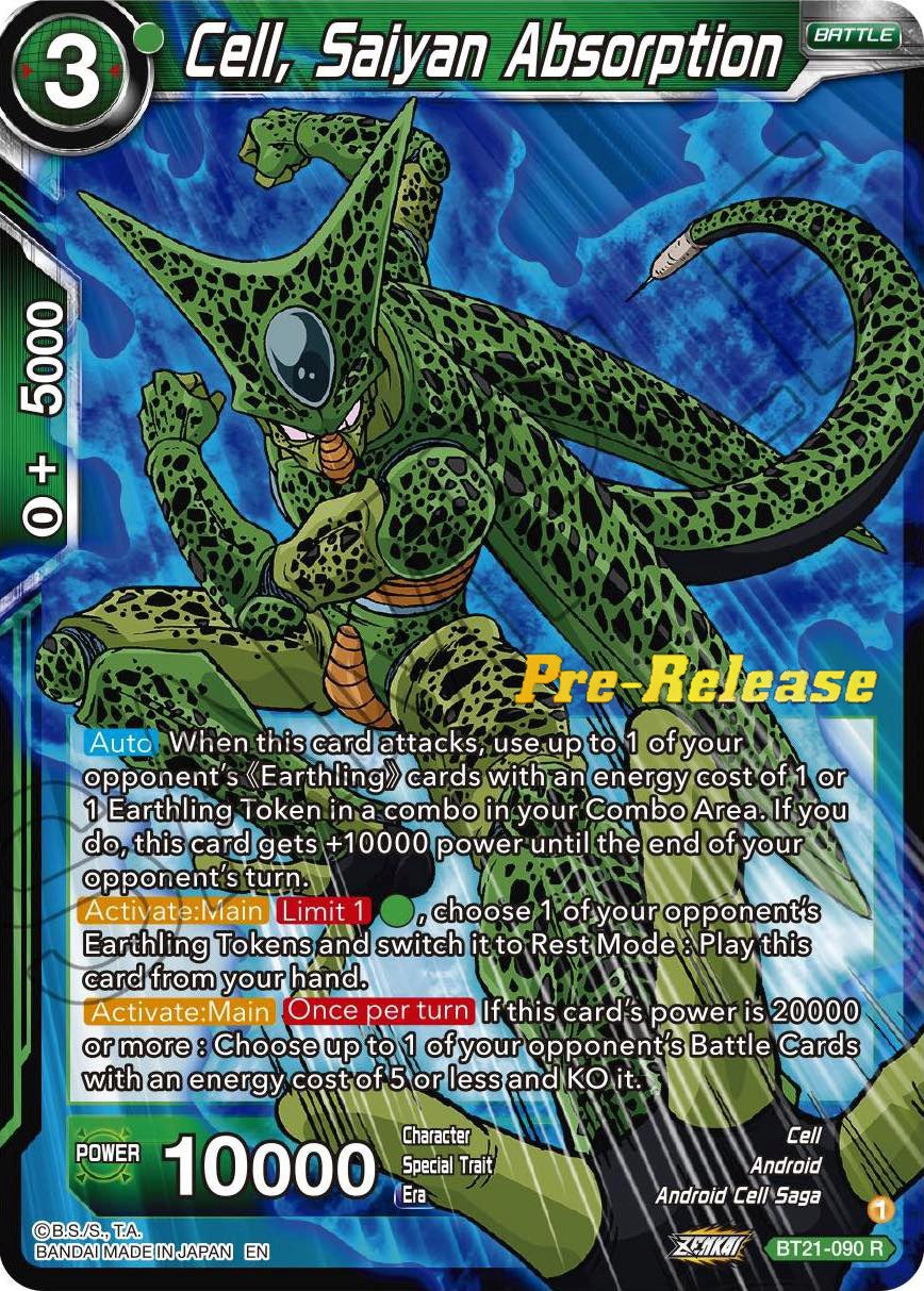 Cell, Saiyan Absorption (BT21-090) [Wild Resurgence Pre-Release Cards] | Good Games Adelaide SA