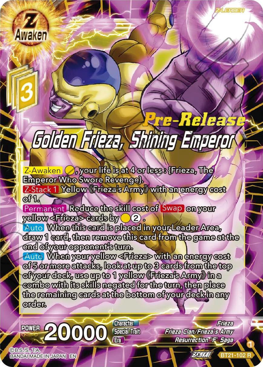 Golden Frieza, Shining Emperor (BT21-102) [Wild Resurgence Pre-Release Cards] | Good Games Adelaide SA