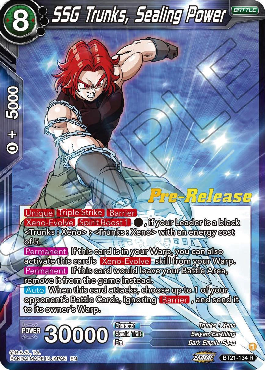 SSG Trunks, Sealing Power (BT21-134) [Wild Resurgence Pre-Release Cards] | Good Games Adelaide SA
