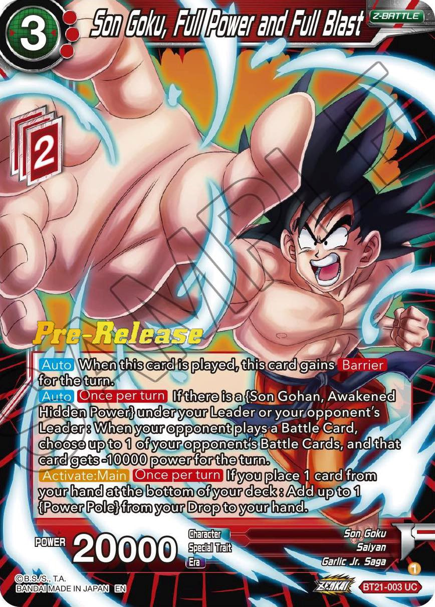 Son Goku, Full Power and Full Blast (BT21-003) [Wild Resurgence Pre-Release Cards] | Good Games Adelaide SA