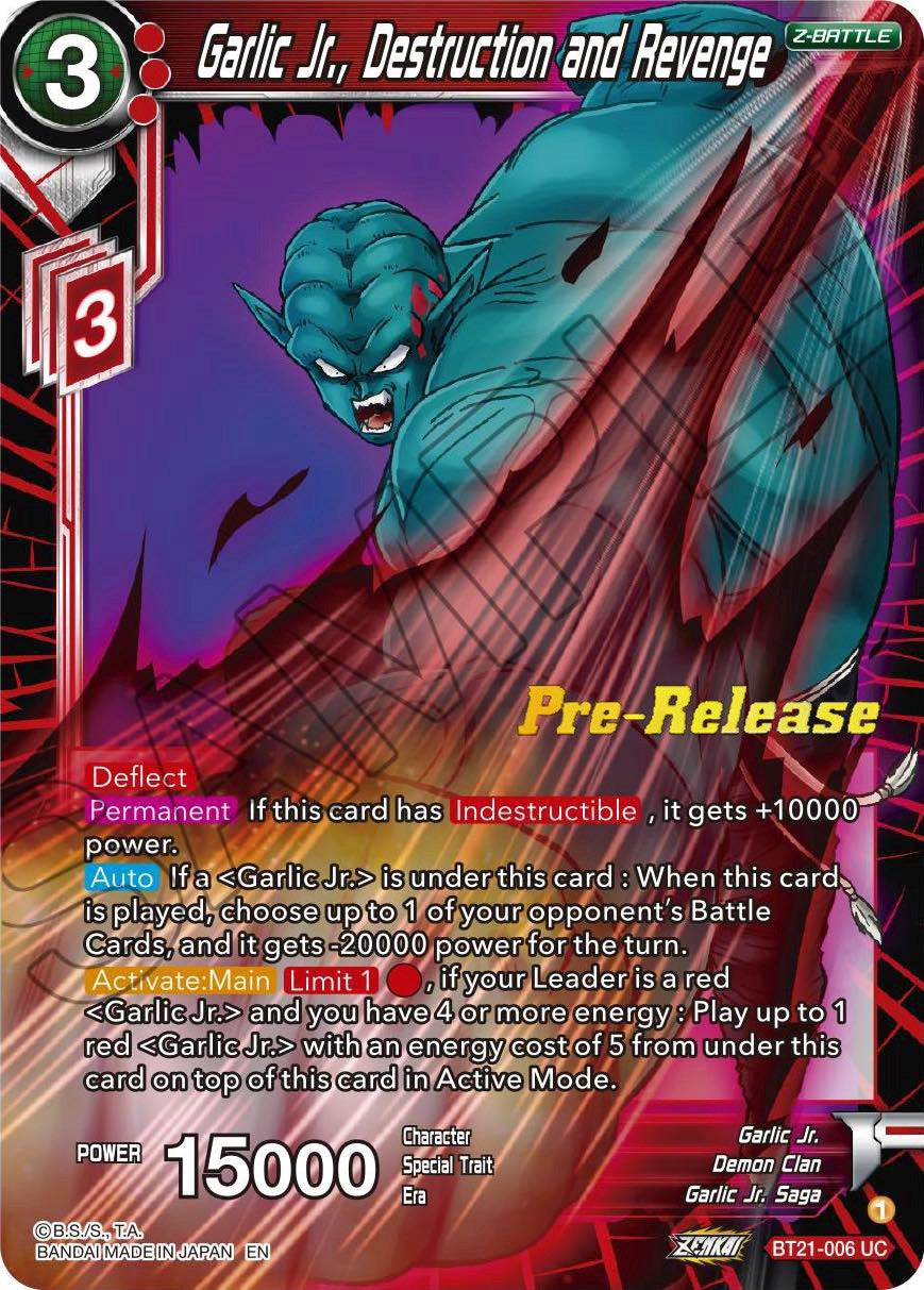 Garlic Jr., Destruction and Revenge (BT21-006) [Wild Resurgence Pre-Release Cards] | Good Games Adelaide SA