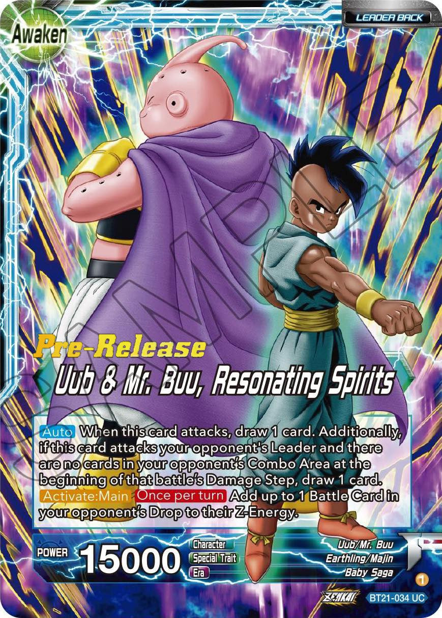 Uub // Uub & Mr. Buu, Resonating Spirits (BT21-034) [Wild Resurgence Pre-Release Cards] | Good Games Adelaide SA