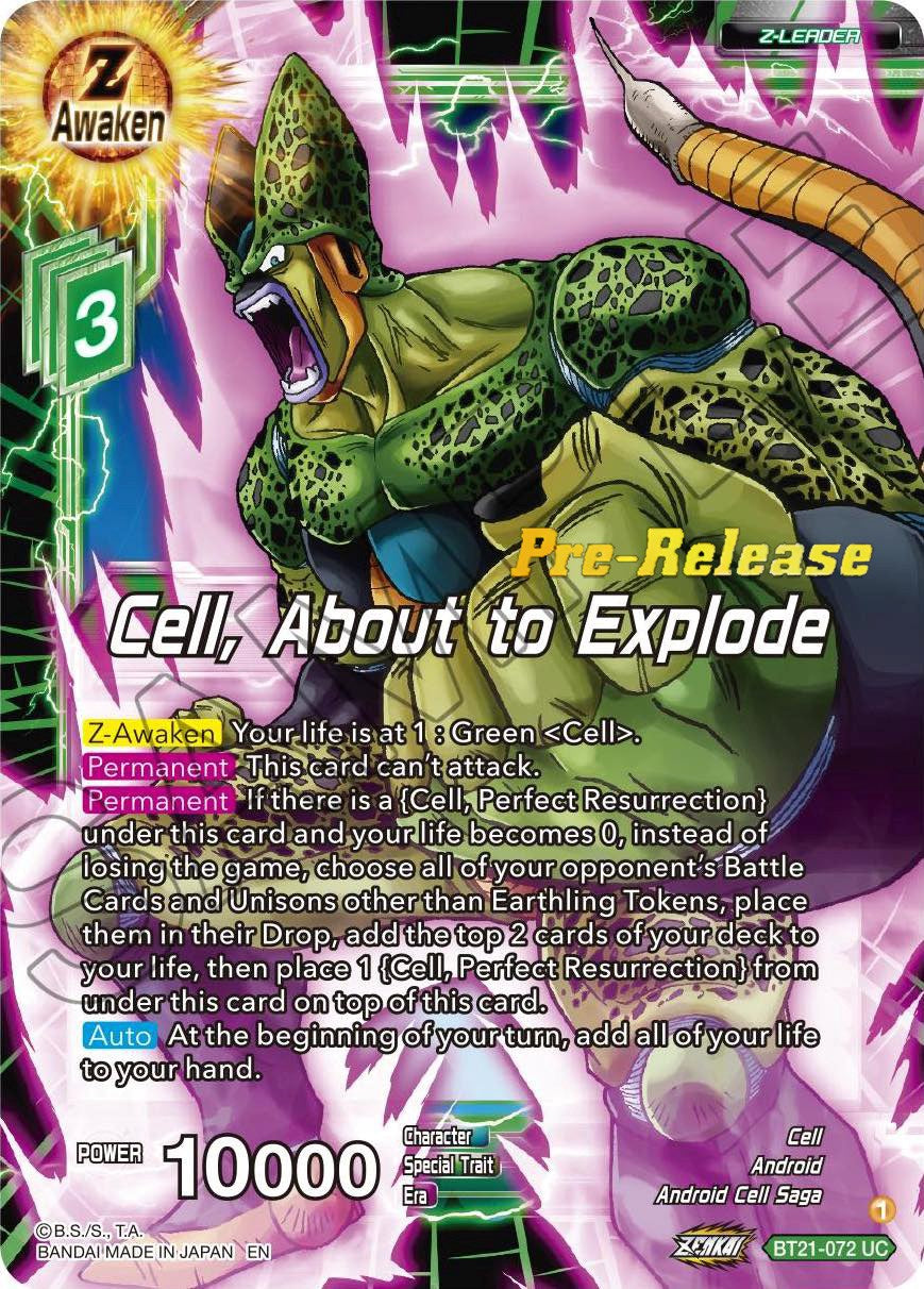 Cell, About to Explode (BT21-072) [Wild Resurgence Pre-Release Cards] | Good Games Adelaide SA