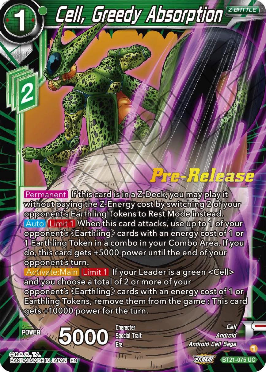 Cell, Greedy Absorption (BT21-075) [Wild Resurgence Pre-Release Cards] | Good Games Adelaide SA