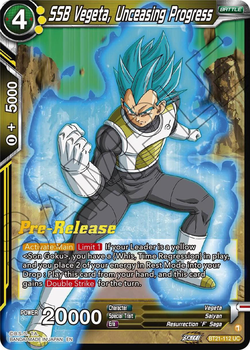 SSB Vegeta, Unceasing Progress (BT21-112) [Wild Resurgence Pre-Release Cards] | Good Games Adelaide SA