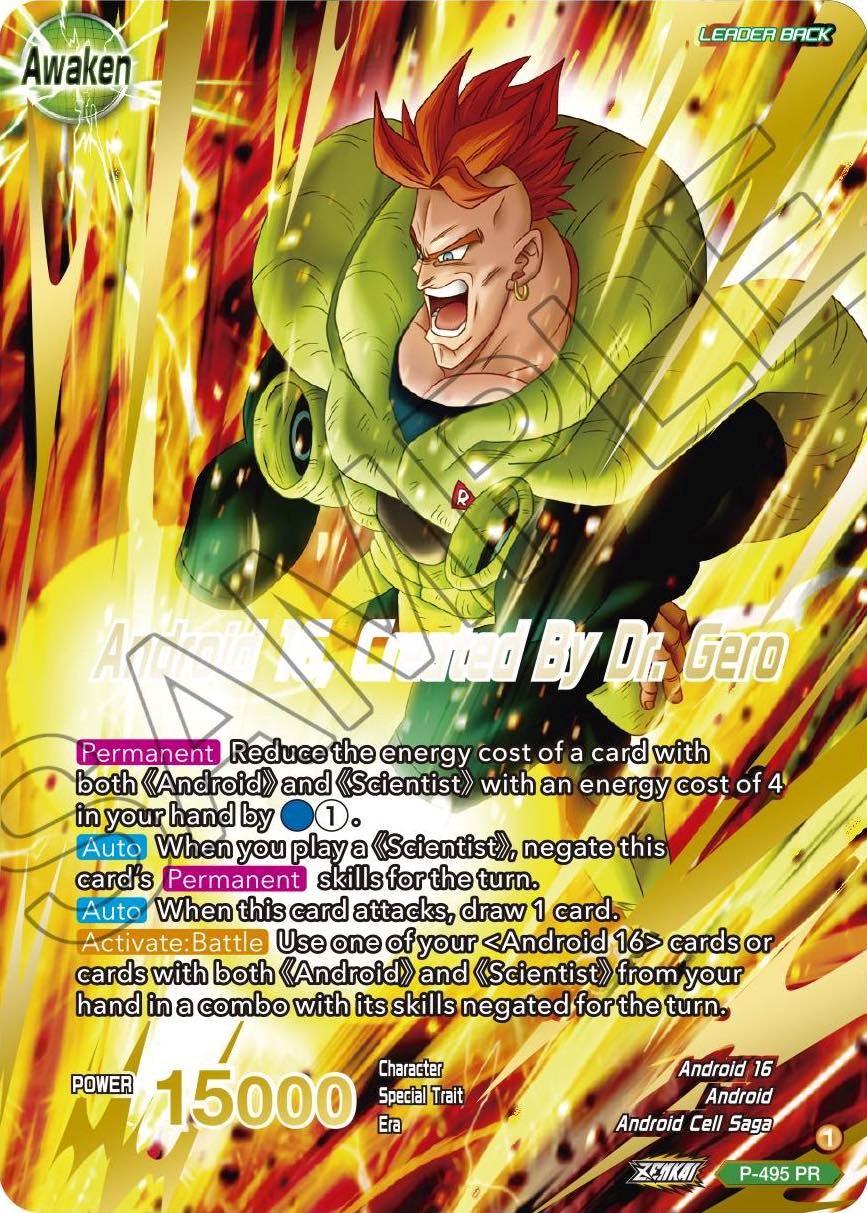 Android 16 // Android 16, Created By Dr. Gero (Gold Stamped) (P-495) [Promotion Cards] | Good Games Adelaide SA