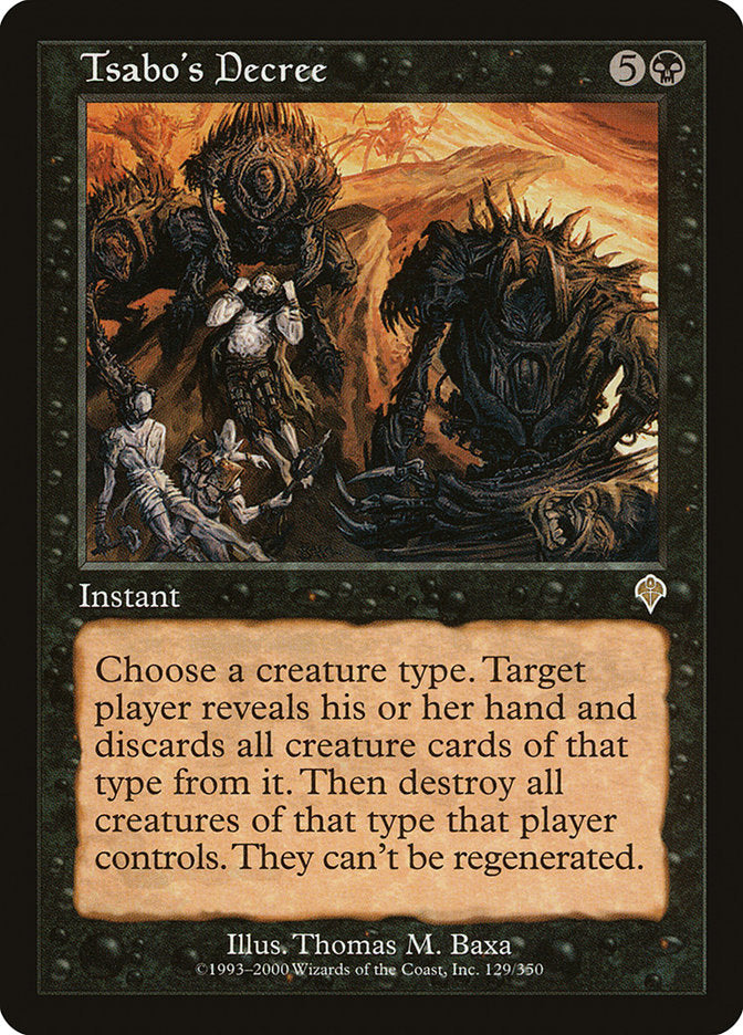 Tsabo's Decree 129 (Invasion)  - Foil | Good Games Adelaide SA