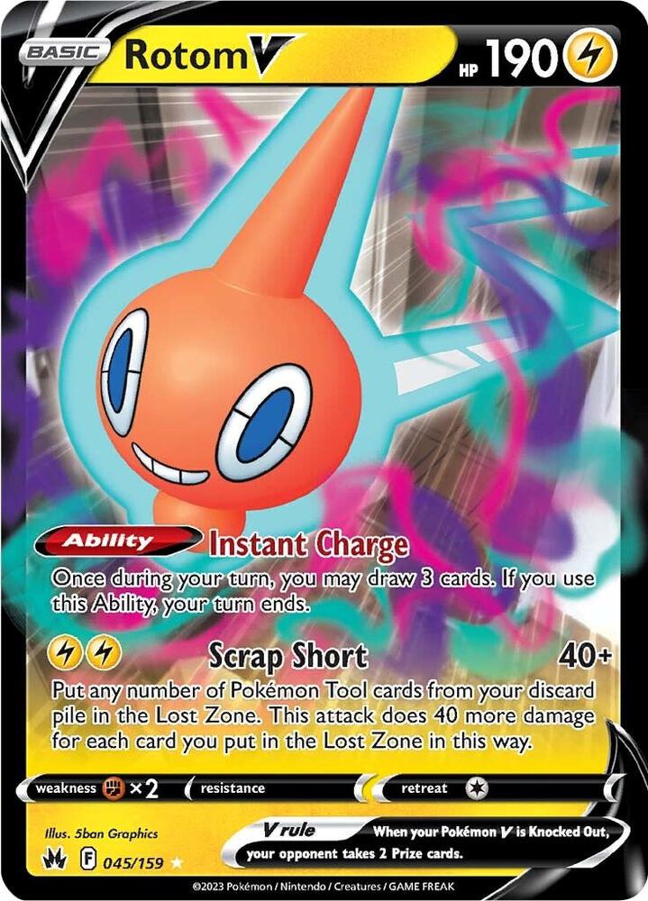 Rotom V 045/159 (Crown Zenith)  - Holofoil | Good Games Adelaide SA