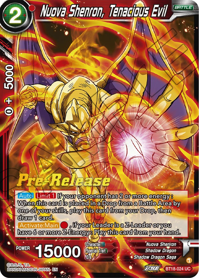 Nuova Shenron, Tenacious Evil (BT18-024) [Dawn of the Z-Legends Prerelease Promos] | Good Games Adelaide SA
